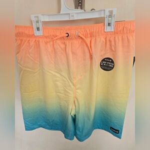 Hurley Boy's Gradient Orange to Blue Swim Trunks